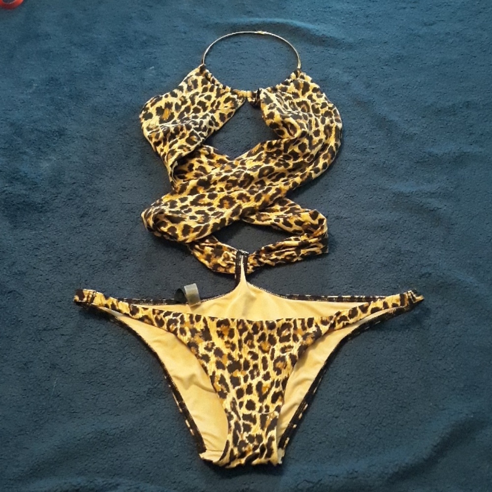 Leopard Print Wrap Bikini